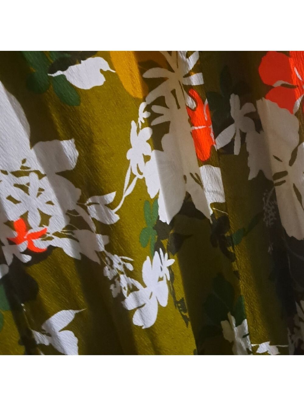 VTG HUKILAU Fashions Hawaiian maxi Dess Cotton Floral Short flutter Sleeves S-M - Picture 10 of 10
